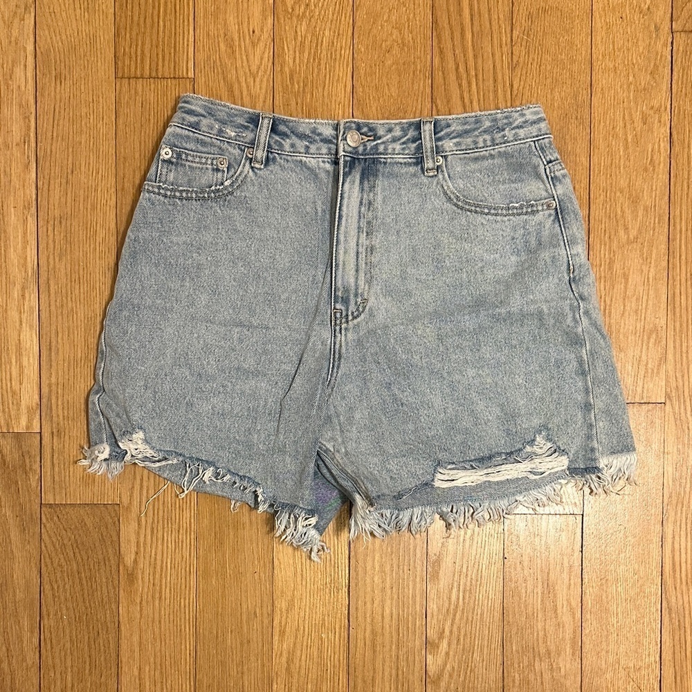 Glassons Light Blue Frayed Jean Shorts